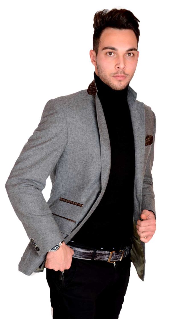 Men's anthracite tweed jacket