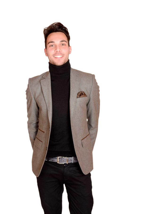Men's taupe tweed jacket